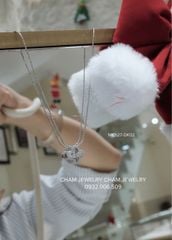 Dây Chuyền MK527-DK02 45cm CHAM JEWELRY, Mặt Cỏ 4 Lá 12mm.