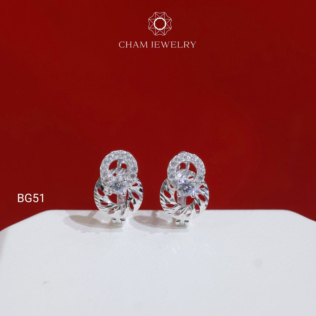 Hoa Tai CHAM JEWELRY BG51, Hoa Tai Hình Số 8 Chủ 3.0mm (Barcode TBG51)