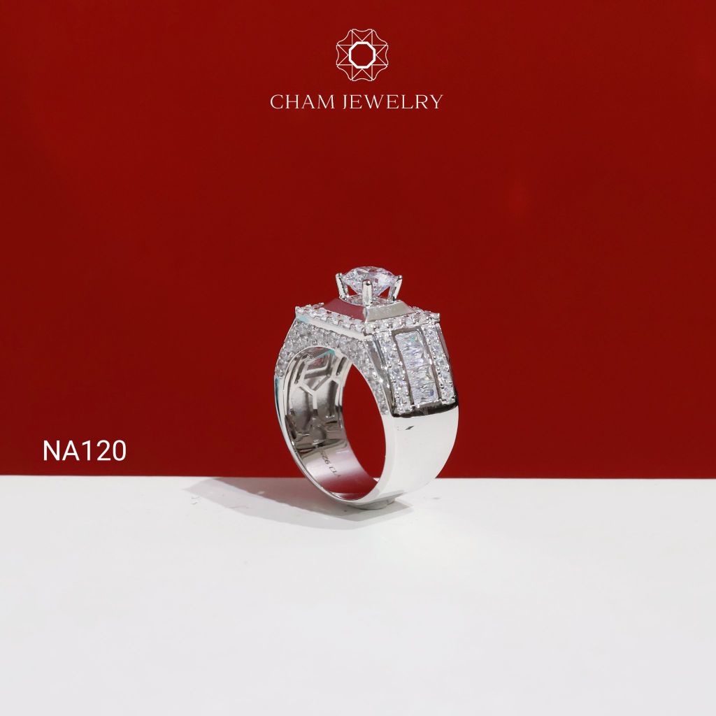 Nhẫn Nam NA120 CHAM JEWELRY, Chủ 6.5mm (TNNA435-C-N247).