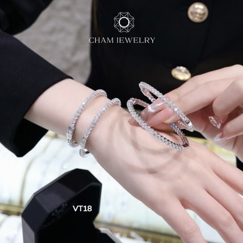 Vòng Tay CHAM JEWELRY VT18, Vòng Full Đá 3.0mm (Barcode TV48).