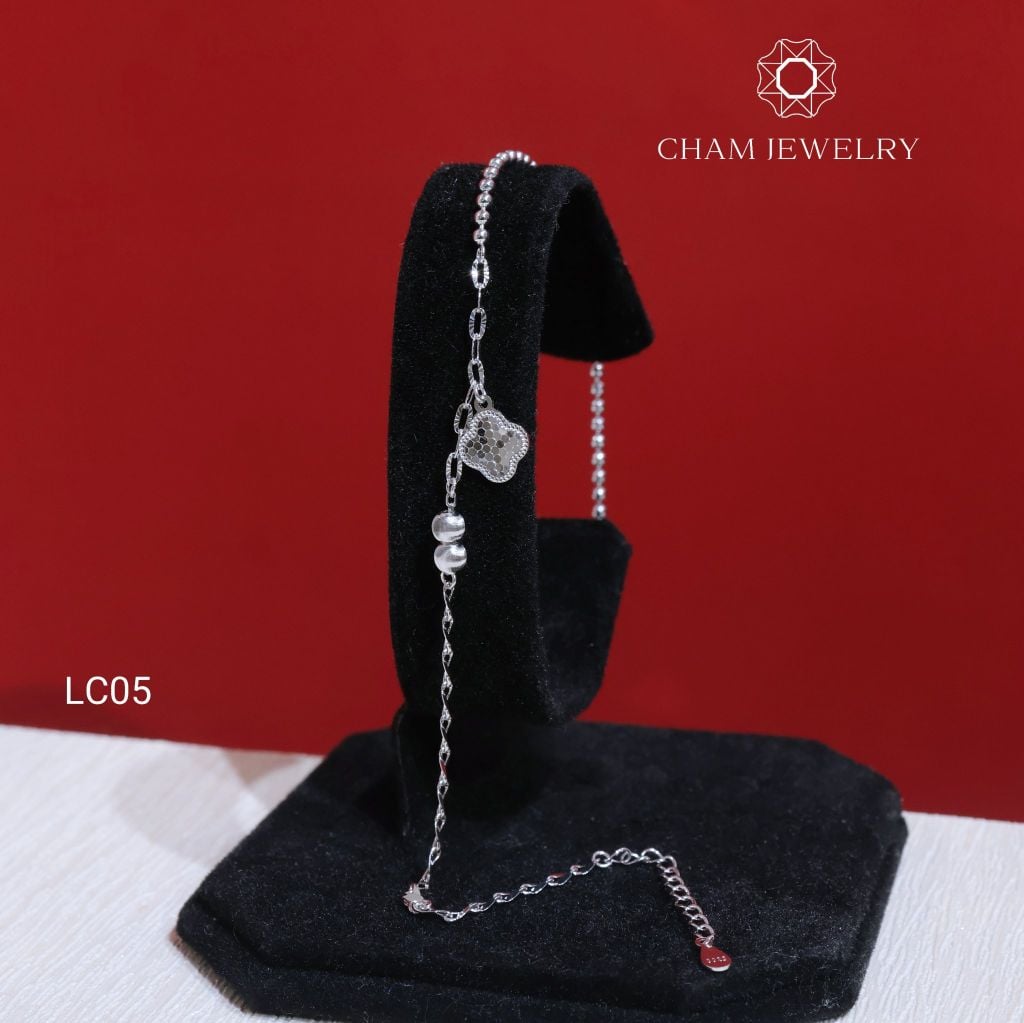 Lắc Chân LC05 CHAM JEWELRY , Lắc Chân Cỏ 4 Lá (Barcode CLACY378)