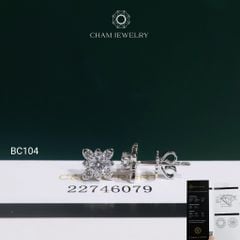 Hoa Tai BC104 CHAM JEWELRY, Đá Moissanite C&C Chủ 4.0mm (Barcode OCB52)