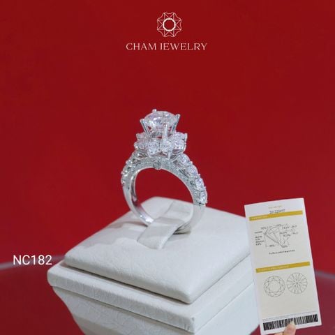 Nhẫn NC182 CHAM JEWELRY, Full Đá Moissanite Chủ 7.2mm (Barcode ONNU226)