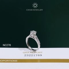 Nhẫn NC278 CHAM JEWELRY, Nhẫn Full Đá Moissanite Chủ 6.5mm(Barcode OCNN74)