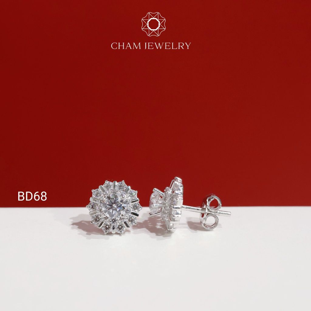 Hoa Tai BD68 CHAM JEWELRY, Chủ 4.5mm (Barcode TBD1756).