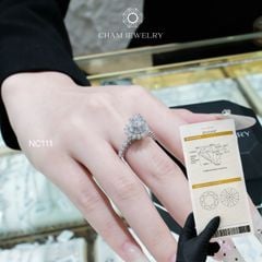 Nhẫn NC111 CHAM JEWELRY, Full Đá Moissanite, Chủ 6.0mm (Barcode TVM85)