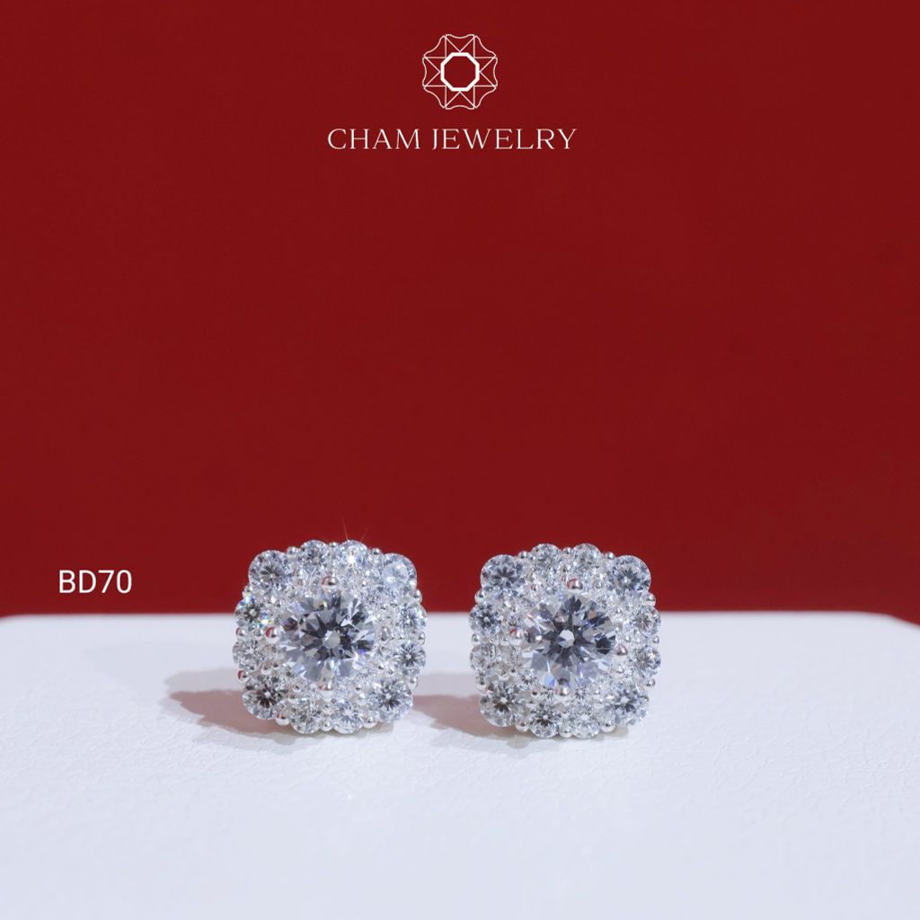 Hoa Tai BD70 CHAM JEWELRY , Chủ 4.0mm ( Barcode TBD1311).