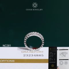 Nhẫn NC281 CHAM JEWELRY, Nhẫn Kiểu Full Đá Moissanite C&C Bản 5.0mm (Barcode OHN19)