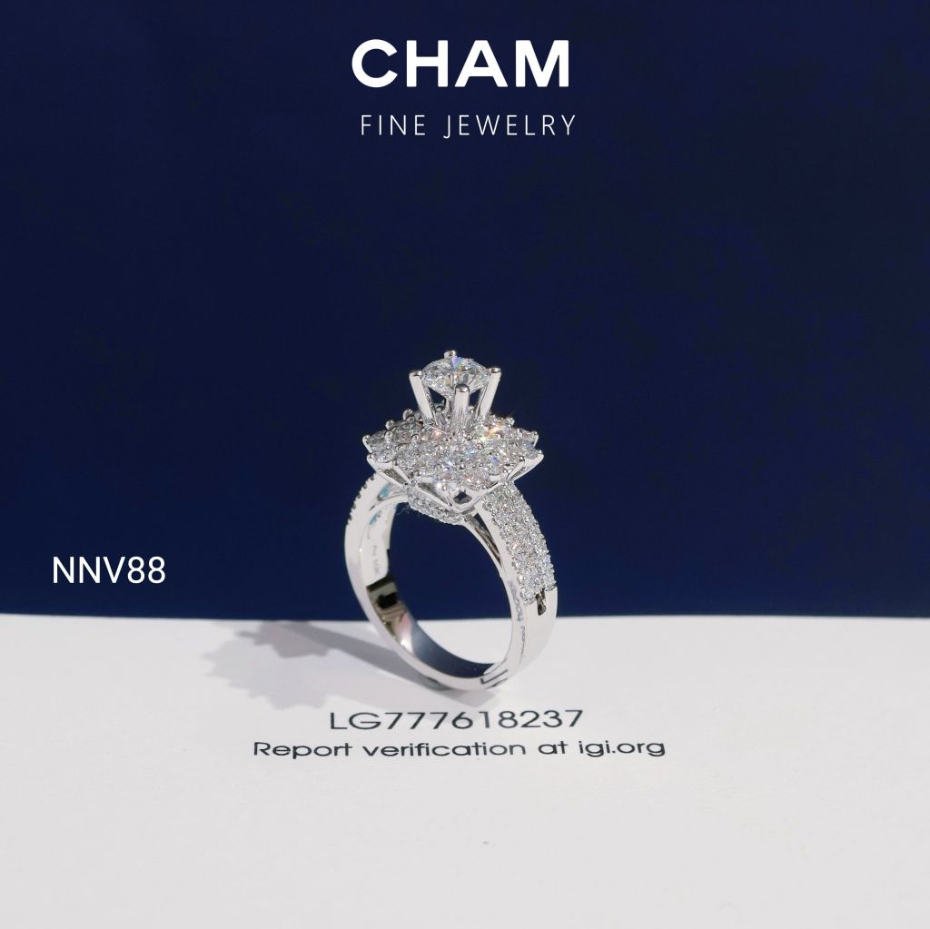 Nhẫn Nữ NNV88 Vàng 10k Chủ 5.4mm Kim Cương Lab Grown Diamond (Barcode DNU19)