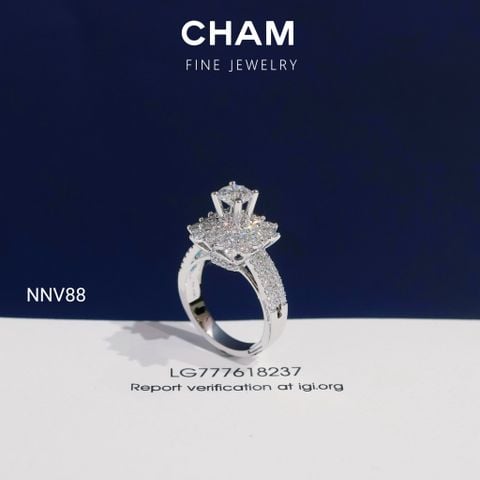 Nhẫn Nữ NNV88 Vàng 10k Chủ 5.4mm Kim Cương Lab Grown Diamond (Barcode DNU19)