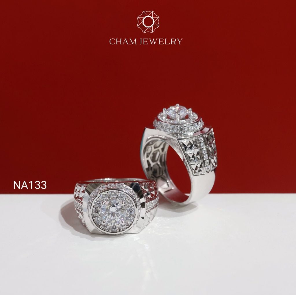 Nhẫn Nam NA133 CHAM JEWELRY, Chủ 6.5mm (Barcode TNNA456).