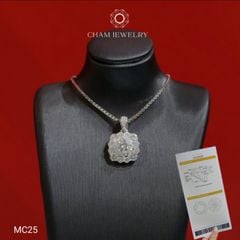 Mặt Dây Chuyền MC25 CHAM JEWELRY , Mặt Xoàn Vuông Chủ Moissanite 5.5mm (Barcode TVM76).