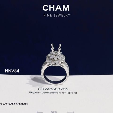 Nhẫn Nữ NNV84 Vàng 10k Chủ 5.4mm Kim Cương Lab Grown Diamond (Barcode DNU14)