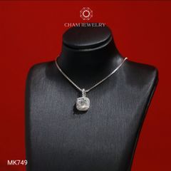 Mặt Dây Chuyền MK749 CHAM JEWELRY, Mặt Vuông Chủ 6.0mm (Barcode TMX452).