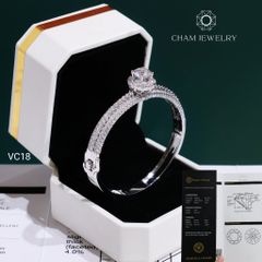 Vòng Tay VC18 CHAM JEWELRY, Vòng Full Moissanite C&C Chủ 8.0mm (Barcode OCV10).