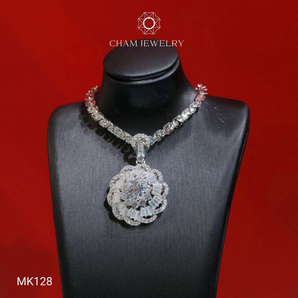 Mặt Dây Chuyền MK128 CHAM JEWELRY, Mặt Xoáy Chủ 7.5mm (Barcode TMA1808)