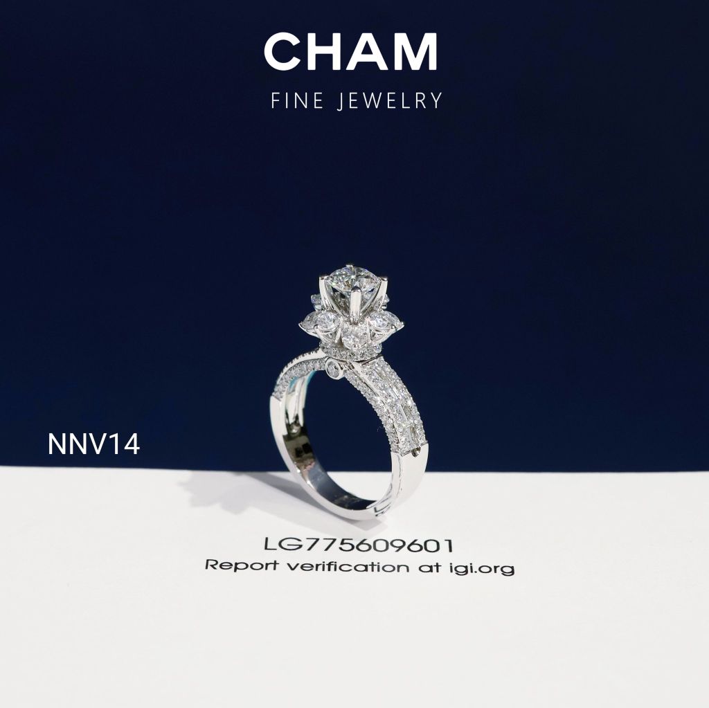 Nhẫn Nữ NNV14 Vàng 10k Chủ 5.4mm Kim Cương Lab Grown Diamond
