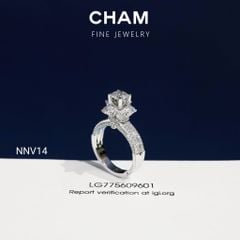 Nhẫn Nữ NNV14 Vàng 10k Chủ 5.4mm Kim Cương Lab Grown Diamond