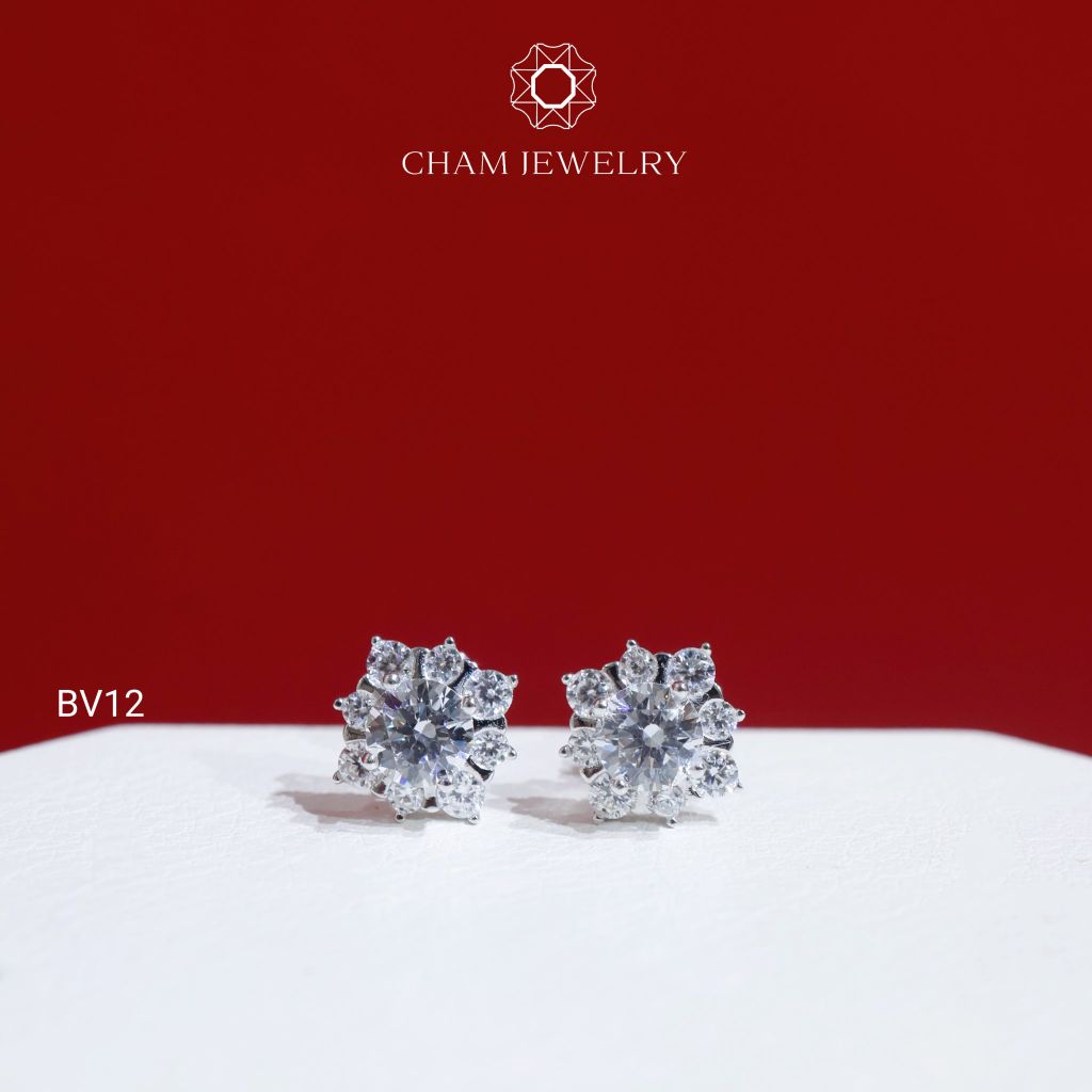 Hoa Tai BV12 CHAM JEWELRY, Chủ 5.0mm (Barcode TBV454).