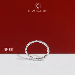 Nhẫn NM187 CHAM JEWELRY, Nhẫn Kiểu Full Đá 1.75mm Bản Trơn (Barcode TNF141).