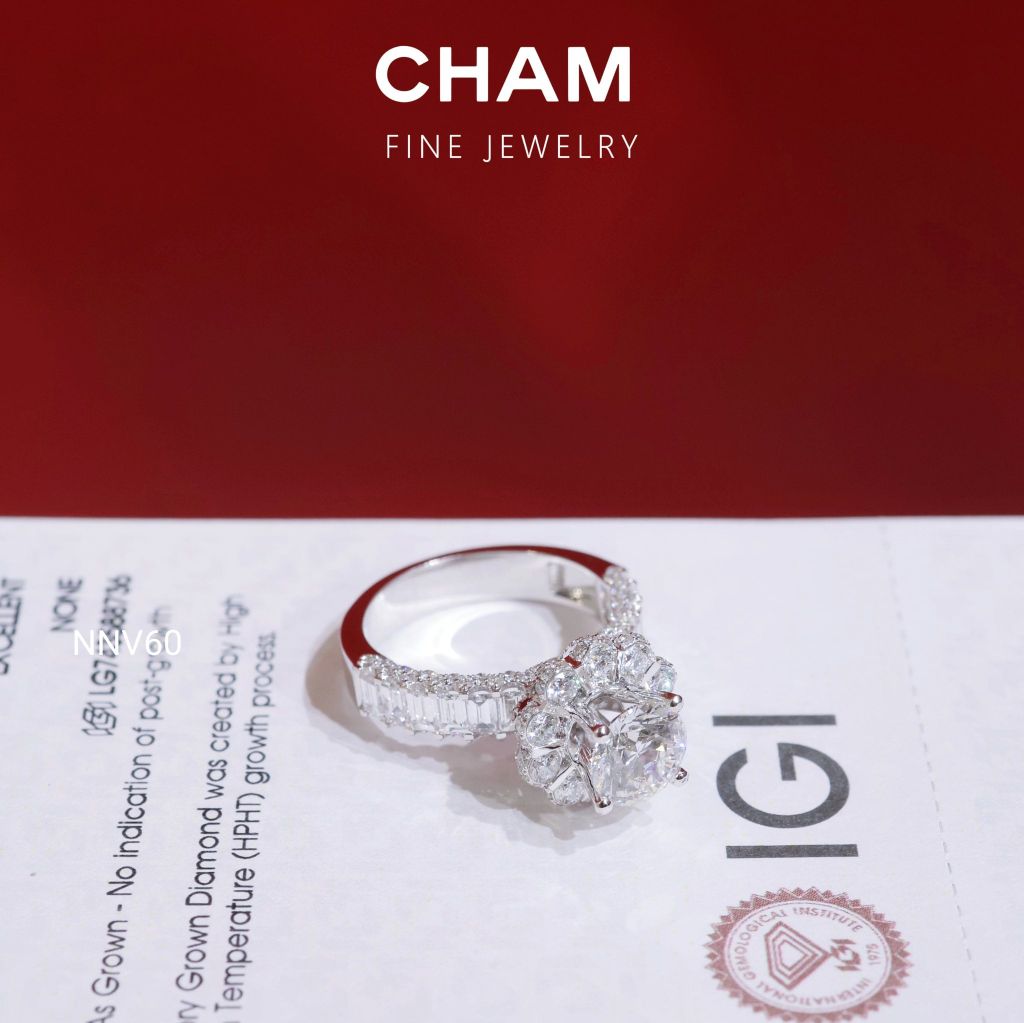 Nhẫn Nữ NNV60 Vàng 10k Chủ 7.2 Kim Cương Lab Grown Diamond