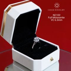 Nhẫn NC102 CHAM JEWELRY, Full Đá Moissanite, Chủ 6.3mm (Barcode ONNU46)