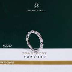 Nhẫn NC280 CHAM JEWELRY, Nhẫn Kiểu Xoắn Full Đá Moissanite (Barcode OHN22)