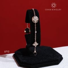 Lắc Tay LF12 CHAM JEWELRY, Lắc 4 Lá Moissanite (Barcode OLT05)