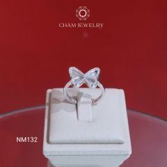 Nhẫn NM132 CHAM JEWELRY, Nhẫn Bướm Chạm Máy Bản 12.0mm (Barcode CNN140)