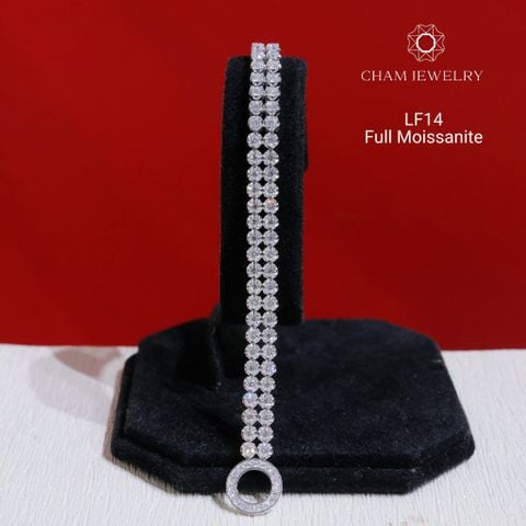 Lắc Tay LF14 CHAM JEWELRY, Lắc Full Đá Moissanite (Barcode OLT13)