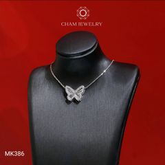 Mặt Dây Chuyền MK386 CHAM JEWELRY, Mặt Xỏ Bướm Chạm Máy Viền Đá Tấm (Barcode TMX415)