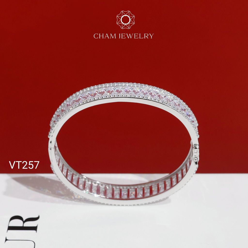 Vòng Tay CHAM JEWELRY VT257, Vòng Full Đá Bản 9.0mm (Barcode PVH162)