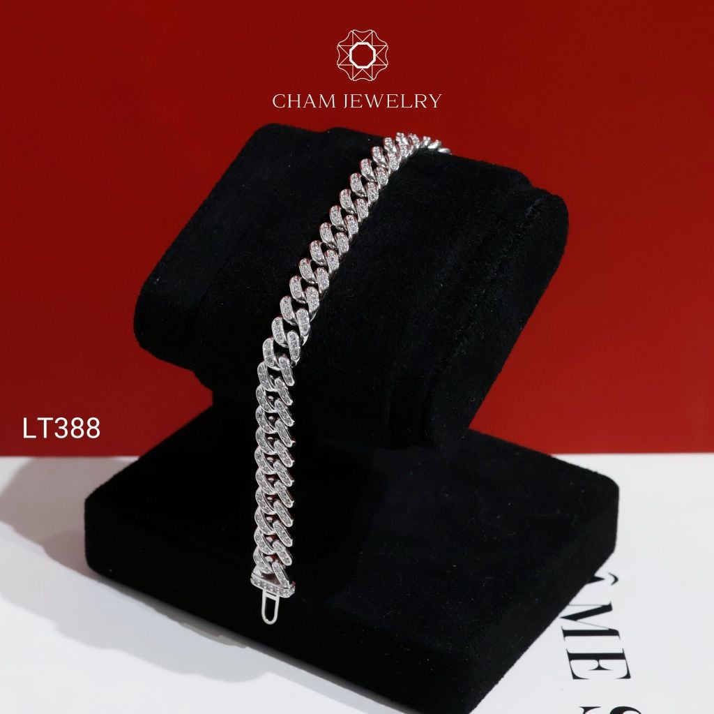 Lắc Tay LT388 CHAM JEWELRY, Lắc Khoen Lật Bản 7.5mm (Barcode TLBC859).