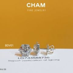 Hoa Tai BDV01 Chủ 5.0mm E VVS2 Vàng 10k Kim Cương Lab Grown Diamond