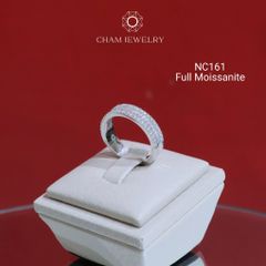 Nhẫn NC161 CHAM JEWELRY, Full Đá Moissanite, Bản 5.0mm (Barcode OHN15).