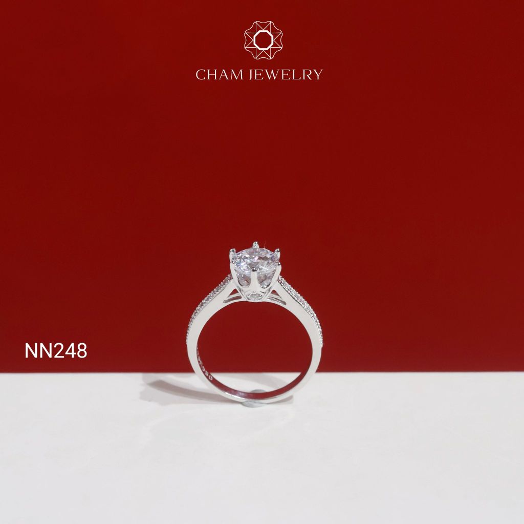 Nhẫn NN248 CHAM JEWELRY, Chủ 6.5mm( Barcode TNN228).