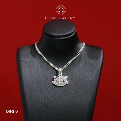 Mặt Dây Chuyền Bé MB02 CHAM JEWELRY, Mặt Mèo Nơ Lớn  (Barcode TMM38).