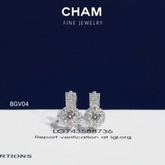 Hoa Tai BGV04 Vàng 10k Chủ 4.5mm Kim Cương Lab Grown Diamond