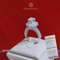 Nhẫn NC167 CHAM JEWELRY, Full Đá Moissanite, Chủ 6.3mm (Barcode OCNN08)