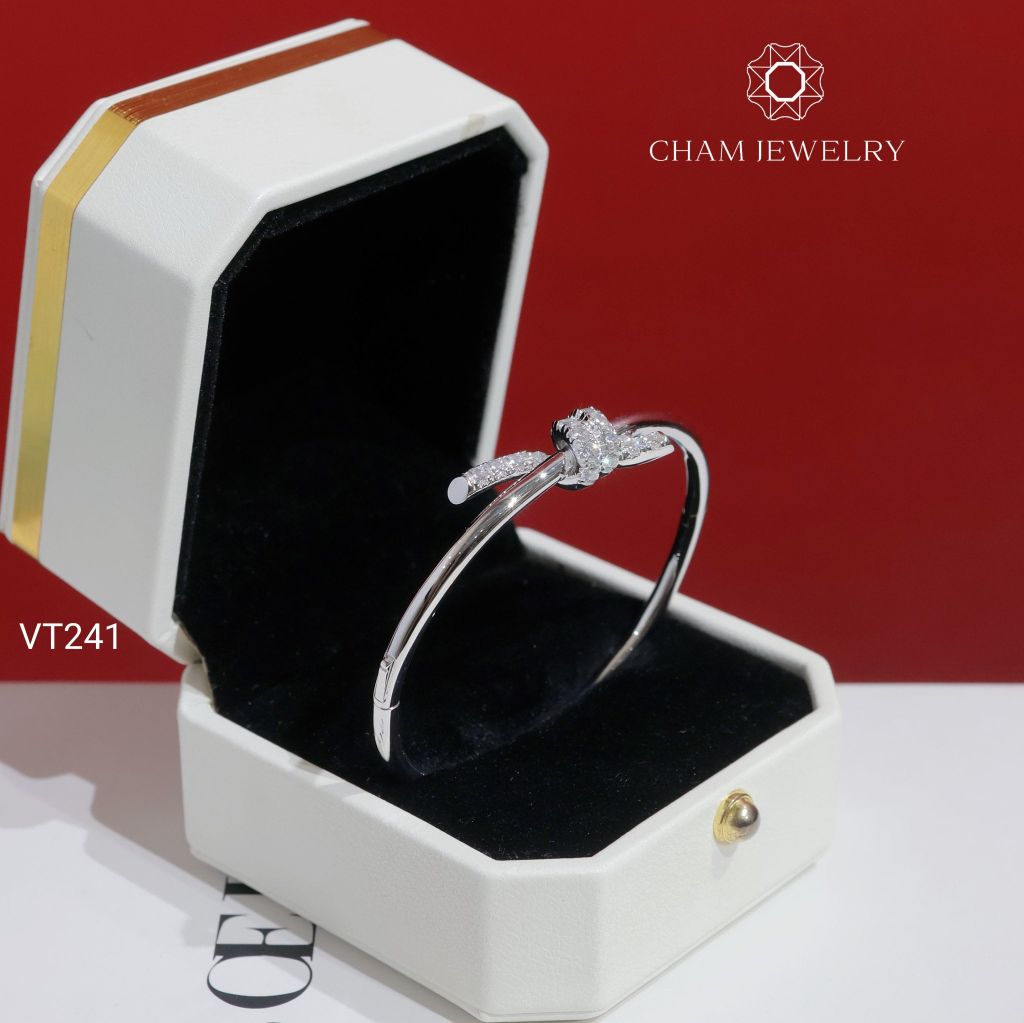 Vòng Tay VT241 CHAM JEWELRY, Vòng Xoắn Nơ Đai Trơn (Barcode TVB328V).