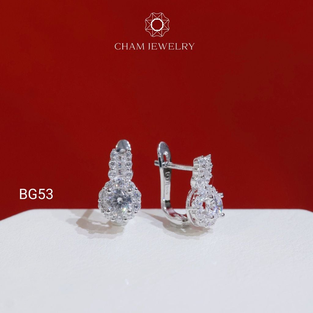 Hoa Tai BG53 CHAM JEWELRY, Chủ 4.0mm (Barcode TBG1095).