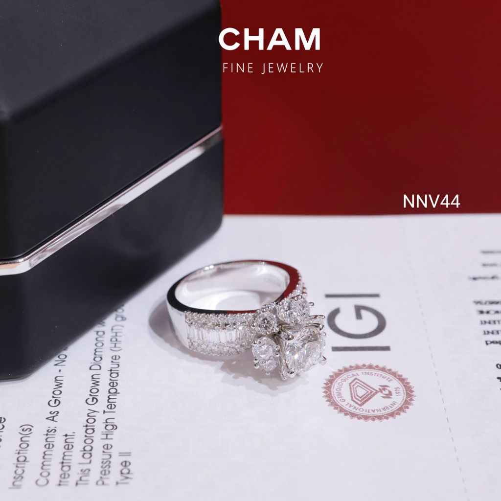 Nhẫn Nữ NNV44 Vàng 10k Chủ 6.3 Kim Cương Lab Grown Diamond