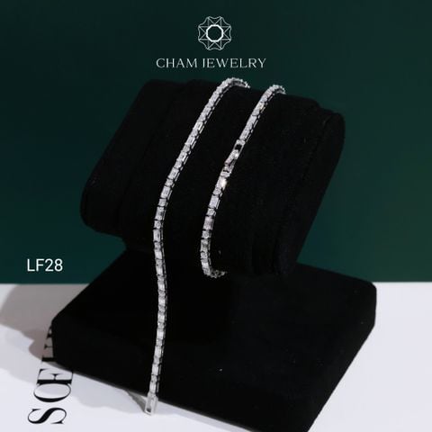 Lắc Tay LF28 CHAM JEWELRY, Lắc Tay Full Moissanite Cao Cấp  (Barcode OHL02)