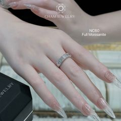 Nhẫn NC60 CHAM JEWELRY, Full Kim Cương Moissanite, Bản 5.0mm (Barcode ONNU82)