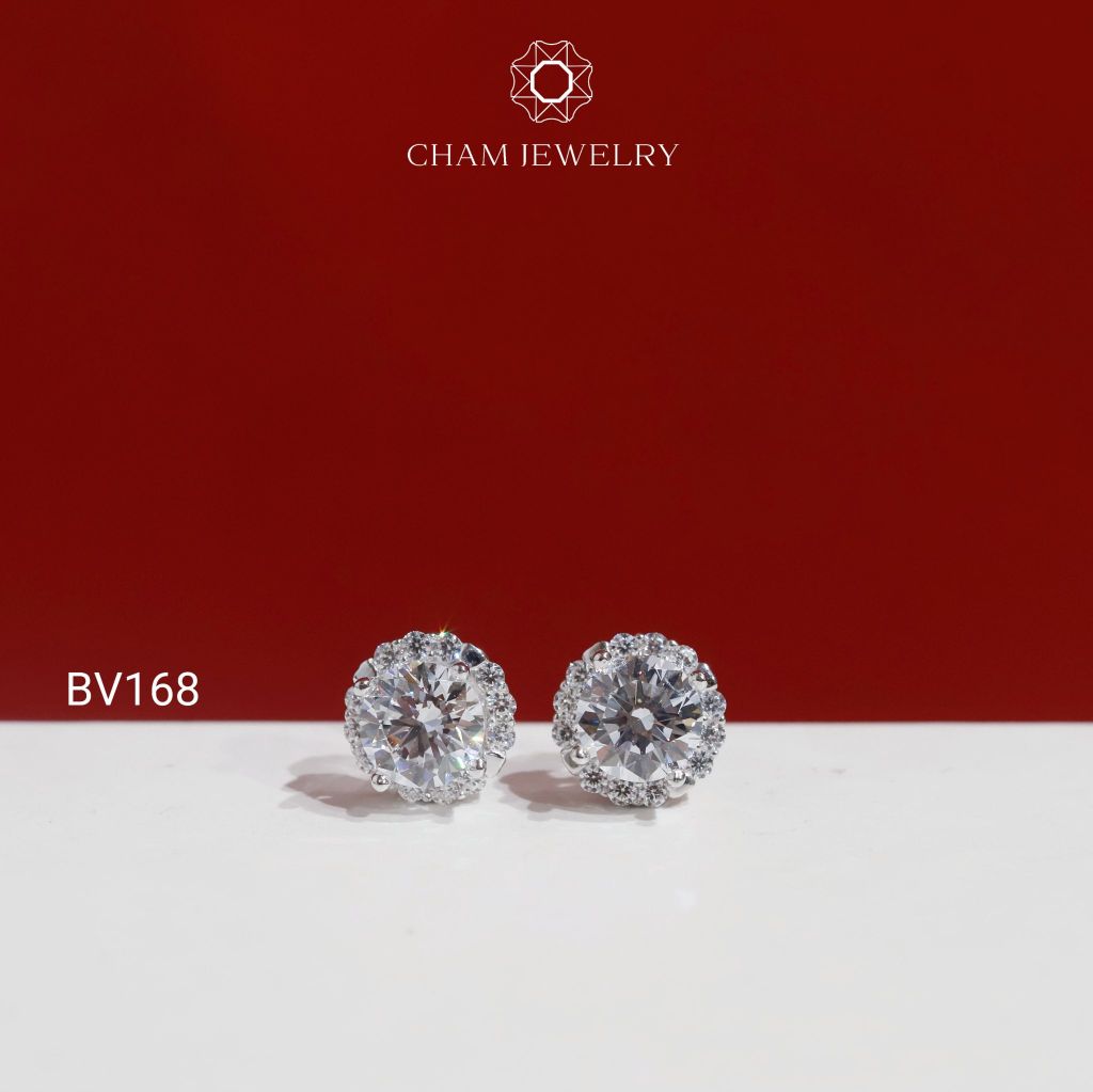Hoa Tai BV168 CHAM JEWELRY, Chủ 6.5mm (Barcode TBV521)