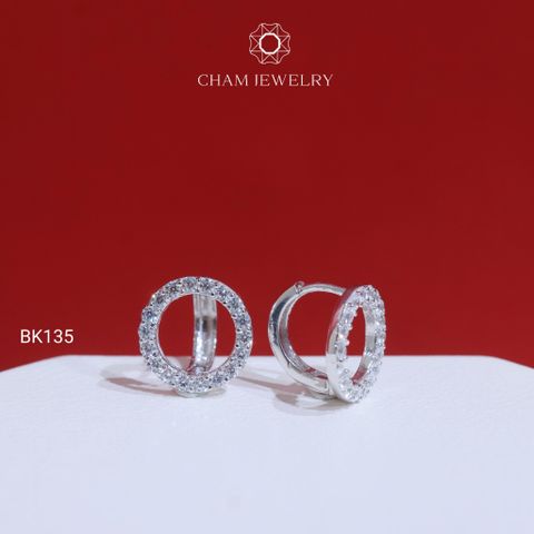 Hoa Tai BK135 CHAM JEWELRY, Chủ 1.5mm.