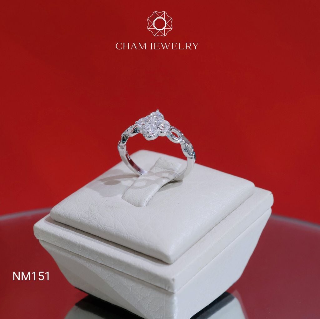 Nhẫn NM151 CHAM JEWELRY, Nhẫn Kiểu Cỏ 4 Lá (Barcode TNT823).