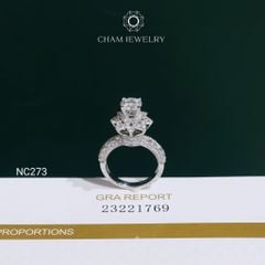 Nhẫn NC273 CHAM JEWELRY, Nhẫn Full Đá Moissanite Chủ 6.3mm(Barcode OCNN79)