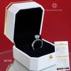 Nhẫn NC160 CHAM JEWELRY, Full Đá Moissanite, Chủ 7.2mm (Barcode OCNN04).