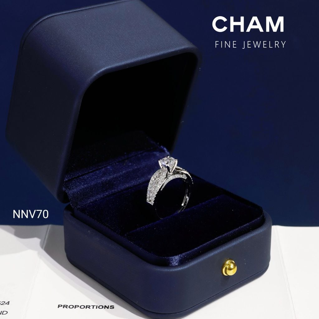 Nhẫn Nữ NNV70 Vàng 10k Chủ 5.4mm Kim Cương Lab Grown Diamond (Barcode DNU11)